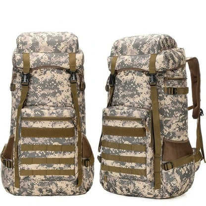 Waterproof Outdoor Camping 70L Military Backpack Durable Cloth Camouflage Color